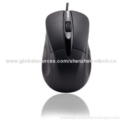Wired 3D Optical Mouse, USB Port, Simple and Curve Appearance